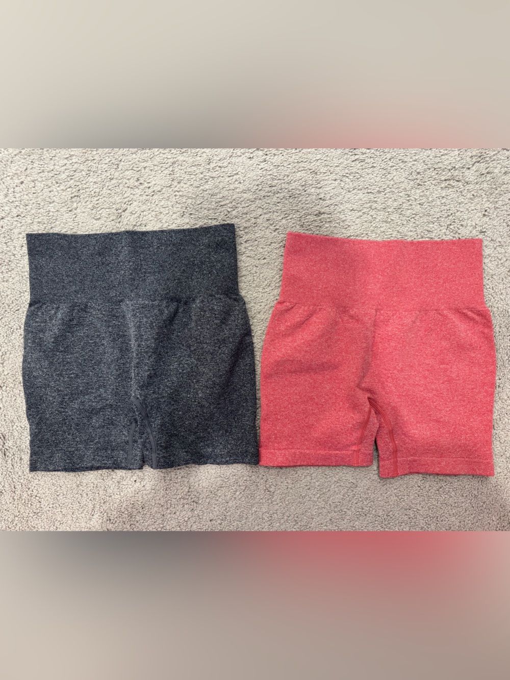 Women’s Seamless Stretch Bike Shorts — Charcoal and Coral